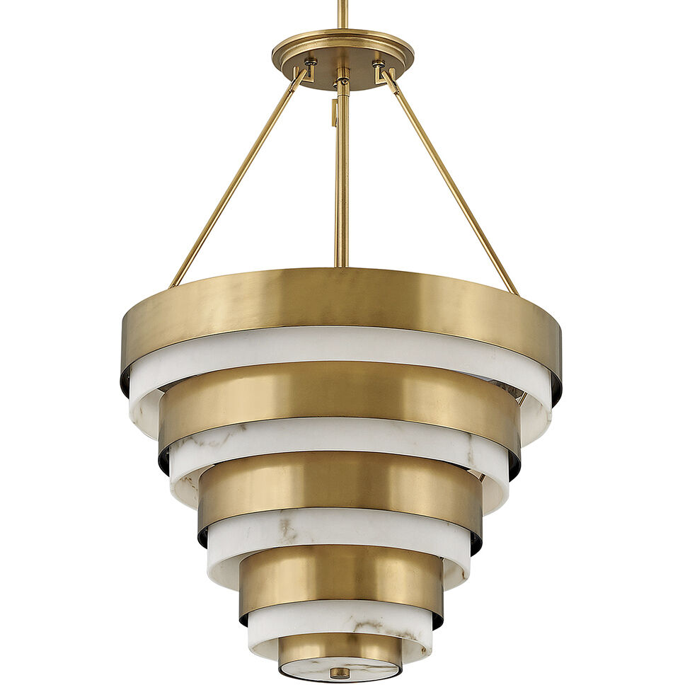 Lisa McDennon Echelon 4 Light 18 inch Heritage Brass Indoor Chandelier Ceiling Light