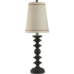 Dann Foley 29.5 inch 60.00 watt Matte Black and White with Sand and Vermilion Table Lamp Portable Light