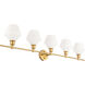 Gene 5 Light 47 inch Brass Wall sconce Wall Light