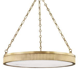 Lynden LED 30 inch Aged Brass Chandelier Ceiling Light