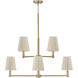 Mira 8 Light 37.5 inch Matte Brass Chandelier Ceiling Light