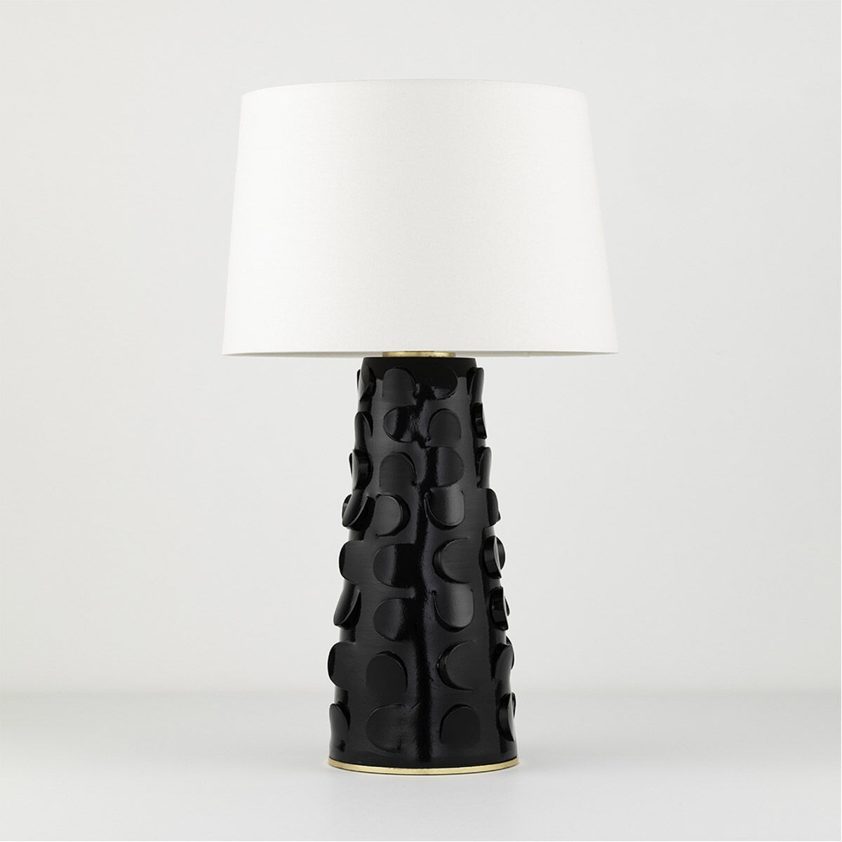 Naomi 27 inch 75 watt Black Lustro / Gold Leaf Combo Table Lamp Portable Light