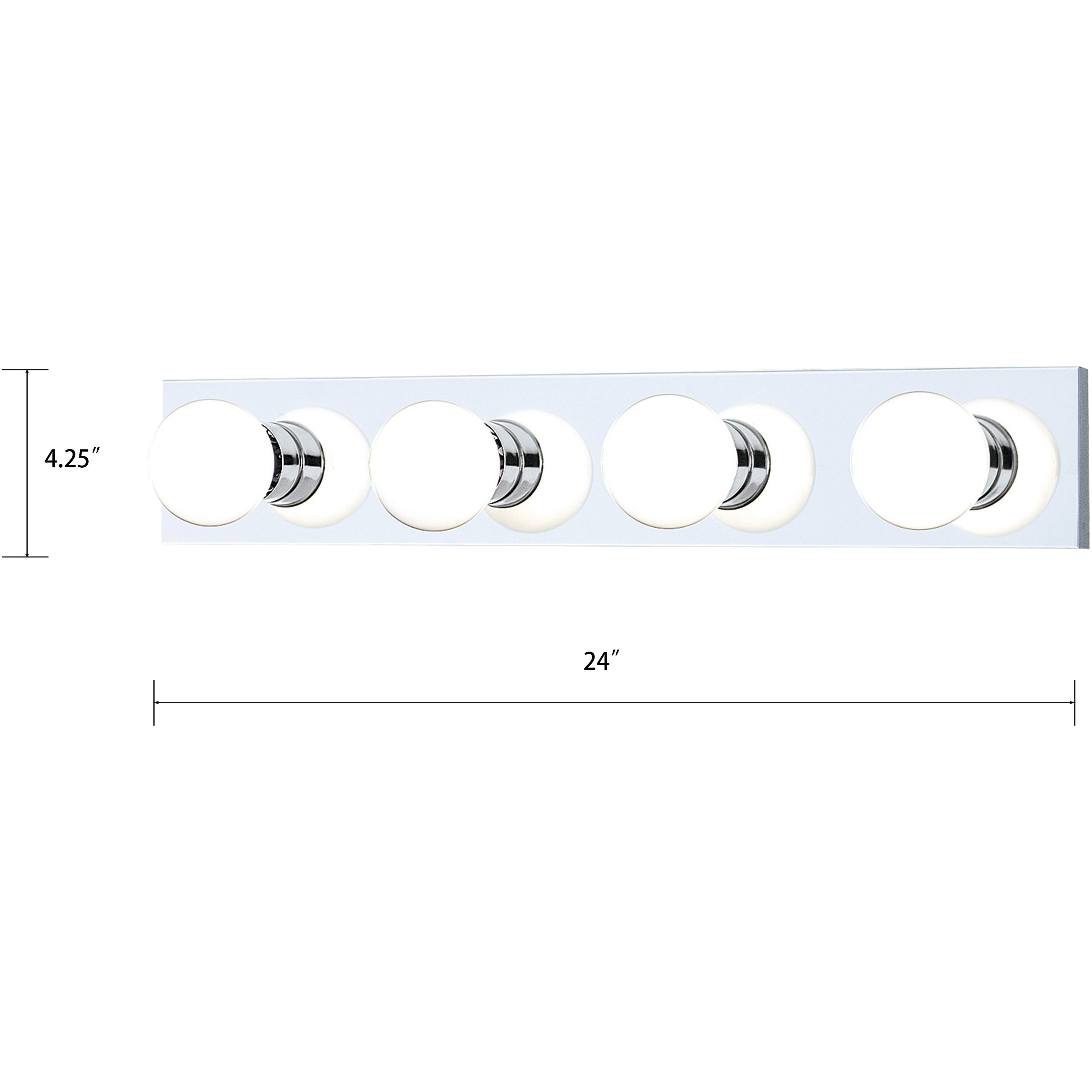 Vanity Strips 4 Light 24 inch Chrome Vanity Light Wall Light