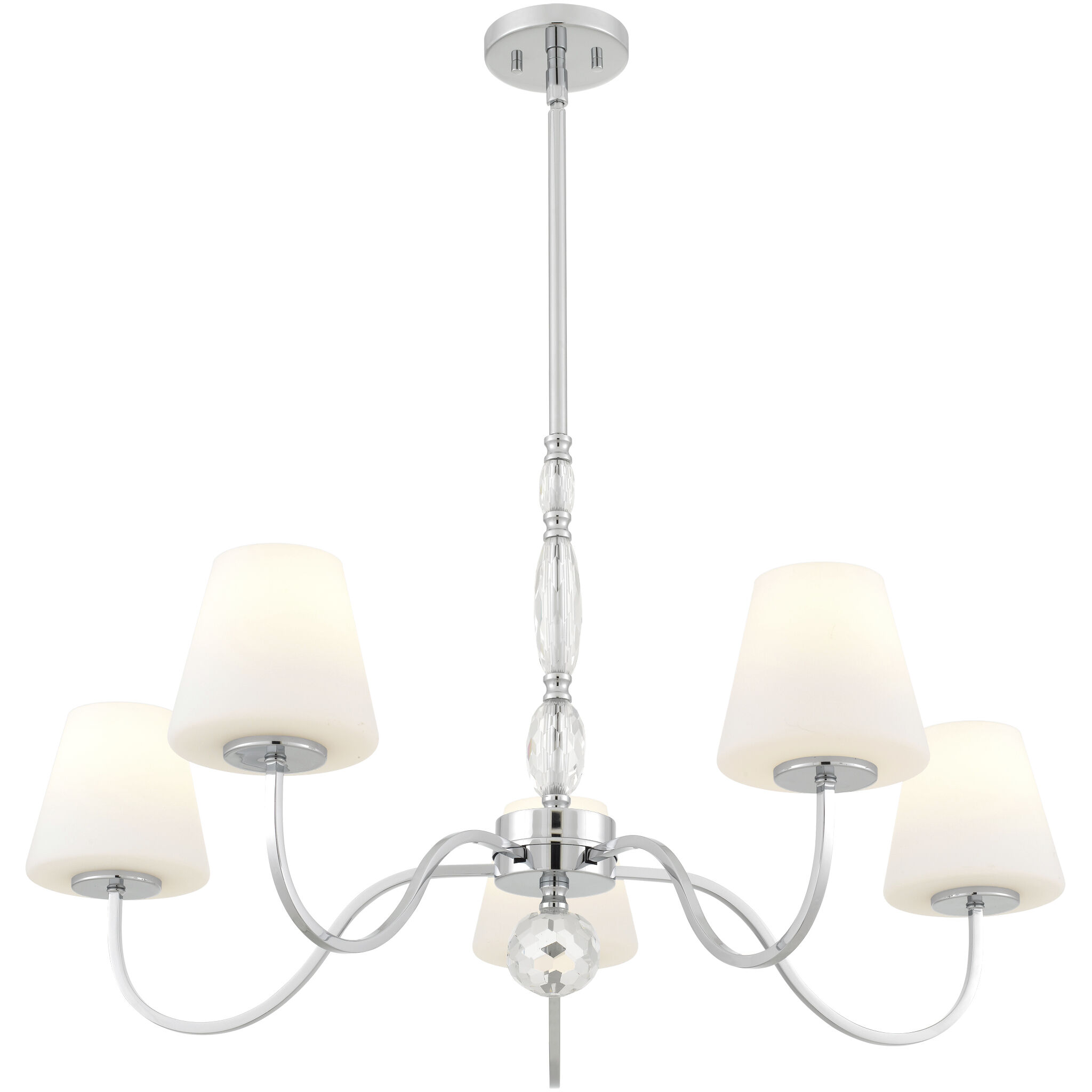 Stone 5 Light 35 inch Polished Chrome Chandelier Ceiling Light