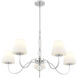 Stone 5 Light 35 inch Polished Chrome Chandelier Ceiling Light