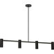 Zentro 4 Light 48 inch Midnight Black Linear Chandelier Ceiling Light in Incandescent