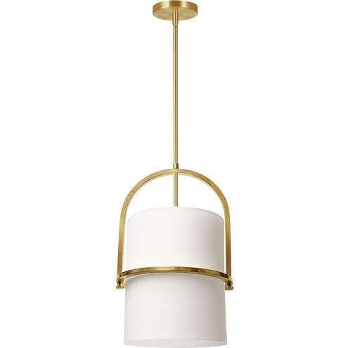 Paddington 1 Light 11.5 inch Aged Brass with White Pendant Ceiling Light