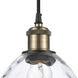 Ballston Small Waverly LED 6 inch Black Antique Brass Mini Pendant Ceiling Light in Black Textured, Ballston