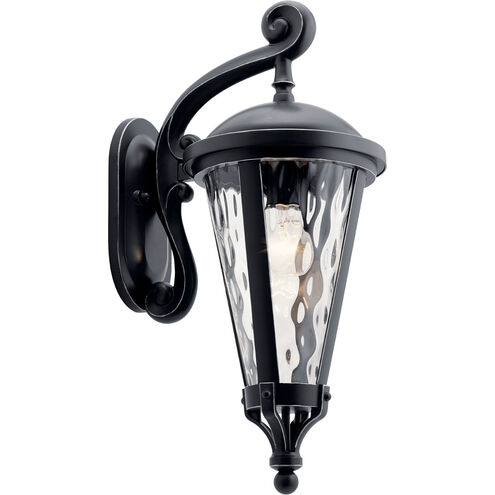 Cresleigh 1 Light 22 inch Black with Silver Highlights Outdoor Wall, Large