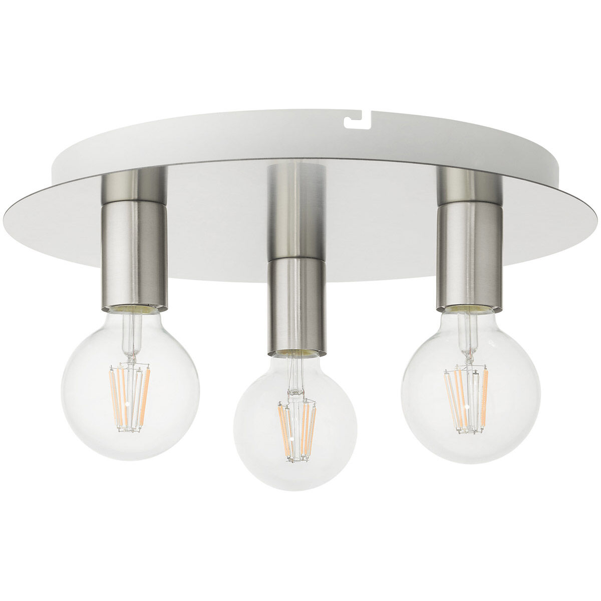 Hillview 3 Light 14 inch Brushed Nickel Flush Mount Ceiling Light
