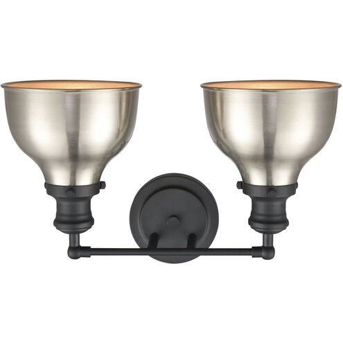 Haralson 2 Light 17 inch Charcoal with Satin Nickel Vanity Light Wall Light