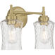 Clarvyn 2 Light 12.75 inch Vintage Brass Bathroom Vanity Light Wall Light