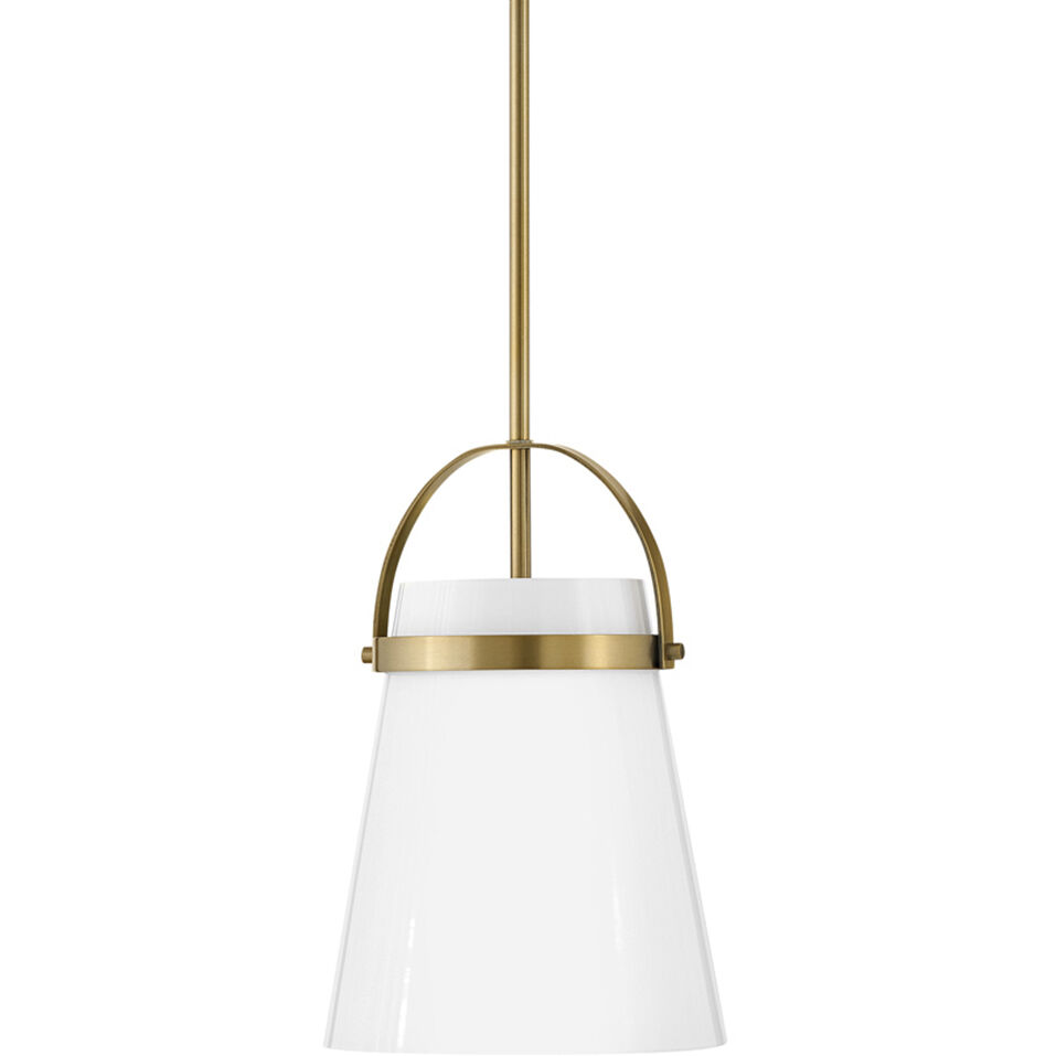 Tori LED 9 inch Lacquered Brass Pendant Ceiling Light, Semi-Flush Mount