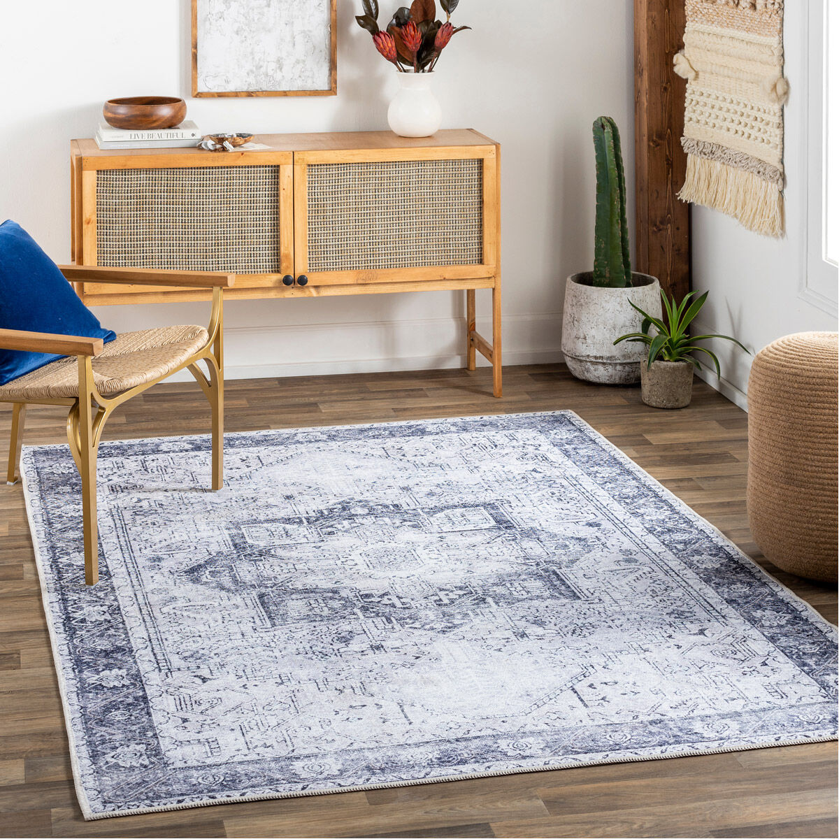Amelie 122 X 94 inch Light Gray Rug, Rectangle