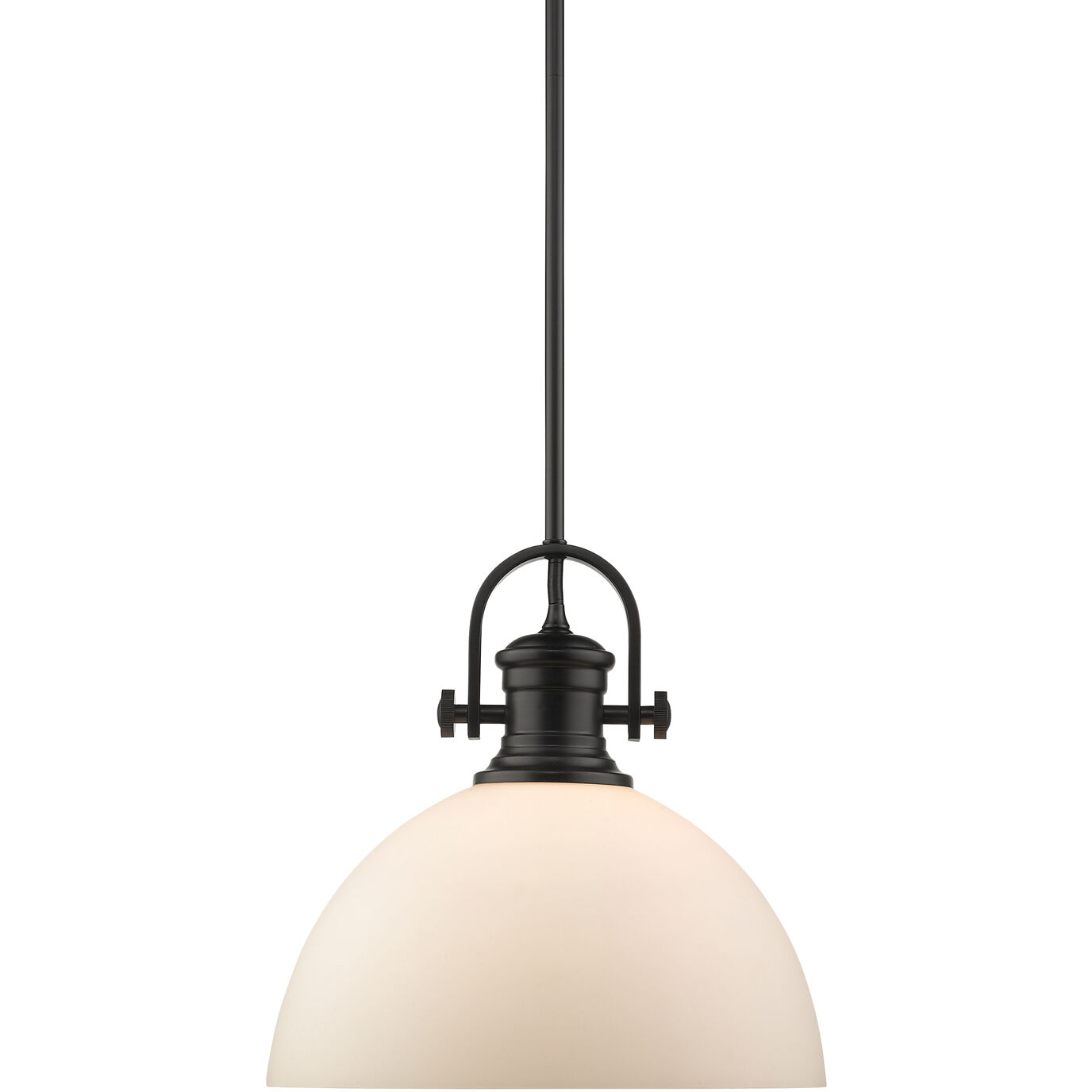 Yep Hines 1 Light 13.5 inch Matte Black Pendant Ceiling Light in Opal Glass, Large
