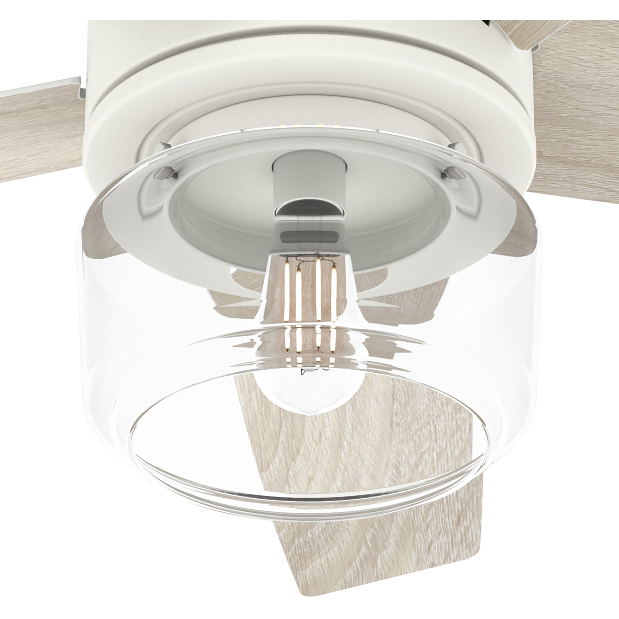 Margo 52 inch Textured White with Light Oak/Fresh White Blades Ceiling Fan