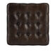 Leon Button Tufted Leather Ottoman in Dark Brown