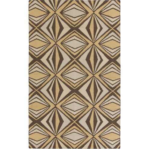 Voyages 36 X 24 inch Mustard, Dark Brown, Khaki, Wheat Rug