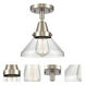 Franklin Restoration Caden LED 8 inch Brushed Satin Nickel Flush Mount Ceiling Light in Clear Glass
