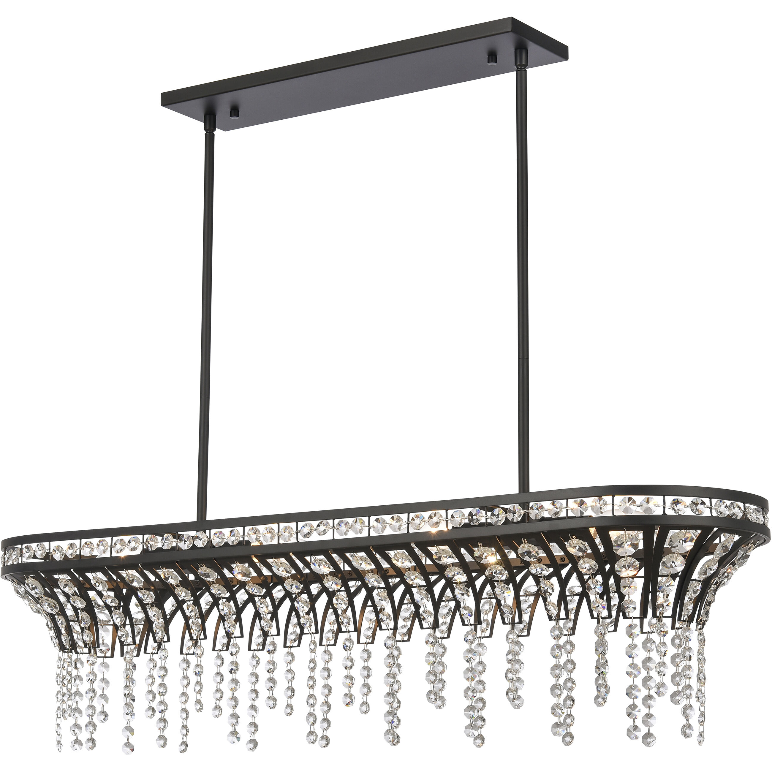 Fantania 4 Light 36 inch Matte Black Linear Chandelier Ceiling Light