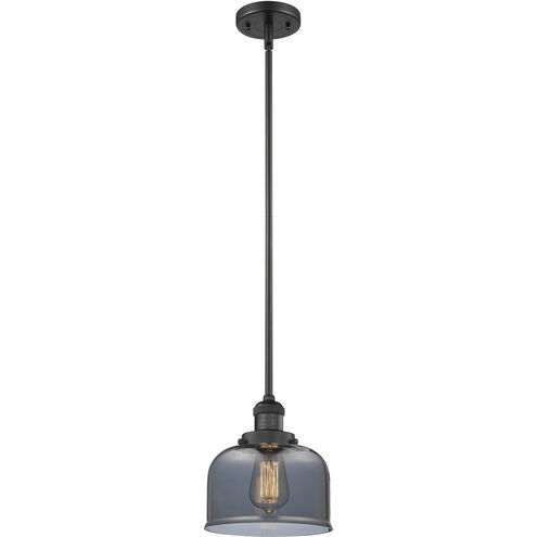 Franklin Restoration Bell 1 Light 8 inch Matte Black Mini Pendant Ceiling Light in Incandescent, Plated Smoke, Franklin Restoration