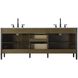 Blakely 84 X 34 inch Chocolate Oak Bathroom Vanity Cabinet