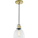Nob Hill 1 Light 7 inch Satin Brass and Black Pendant Ceiling Light