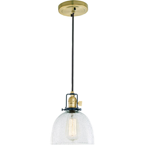 Nob Hill 1 Light 7 inch Satin Brass and Black Pendant Ceiling Light