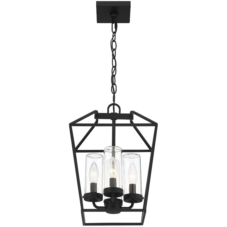 Bastille 4 Light 11 inch Satin Black Outdoor Pendant