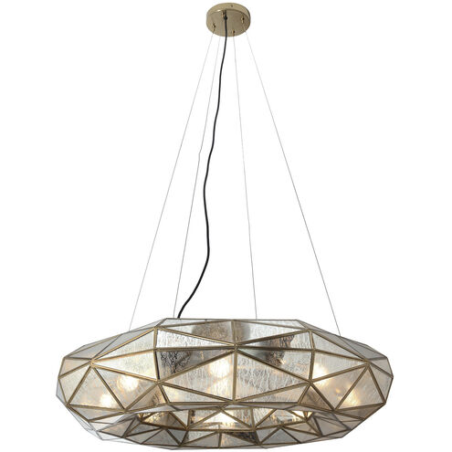 Geo-Gem 8 Light 35.5 inch Brass Antique Chandelier Ceiling Light
