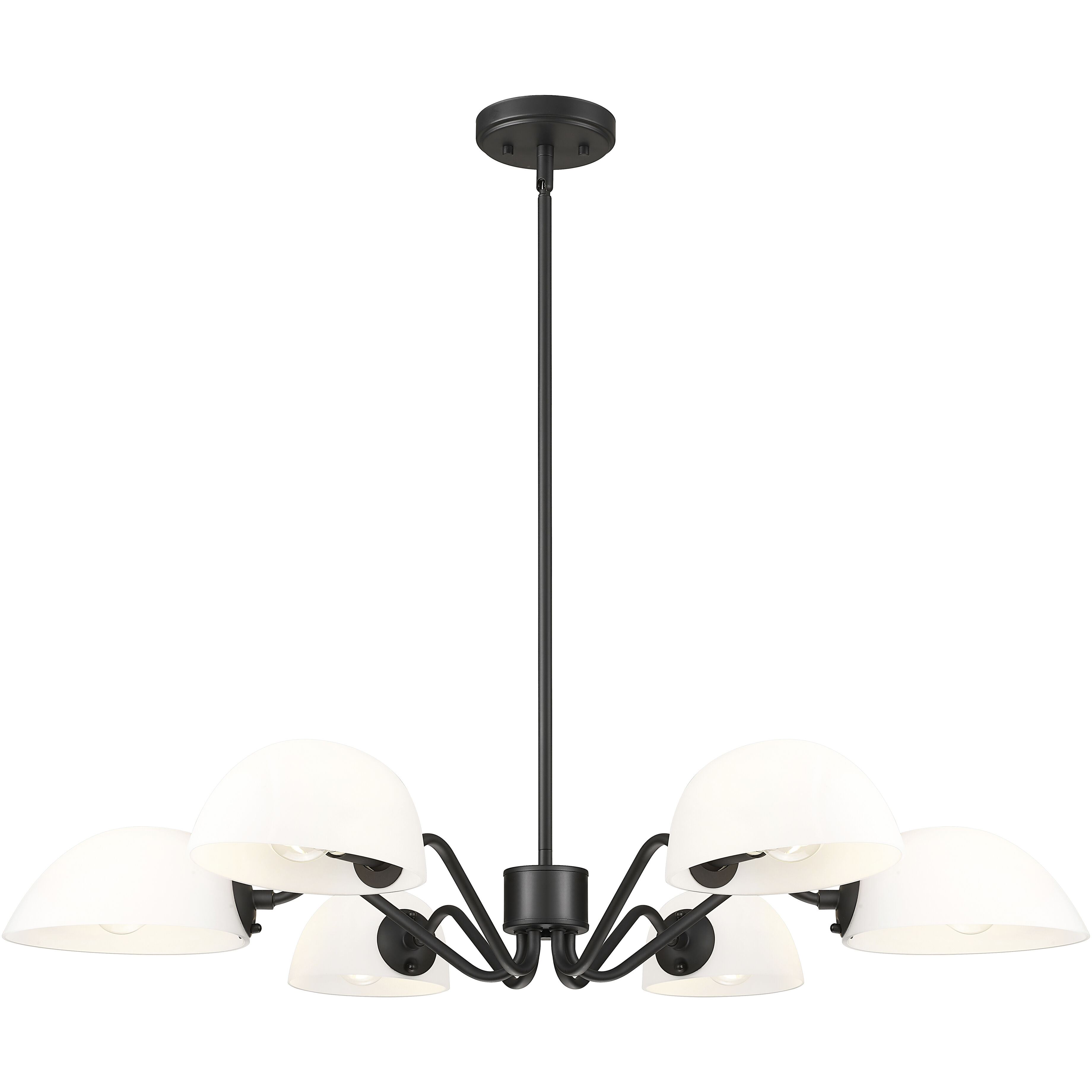 Breton 6 Light 39 inch Matte Black Chandelier Ceiling Light