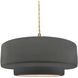Radiance LED 14.5 inch Gloss Grey and Brushed Brass Pendant Ceiling Light