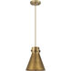 Newton Cone 1 Light 8 inch Brushed Brass Pendant Ceiling Light