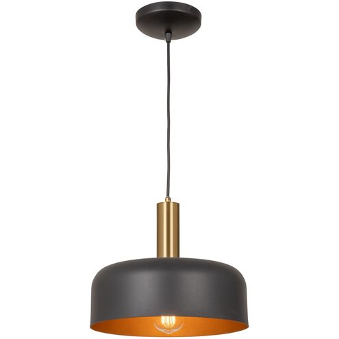 Orsa LED 11.5 inch Black and Brushed Brass Pendant Ceiling Light