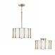 Bodie 3 Light 15 inch Matte Brass Semi-Flush Mount Ceiling Light, Convertible Dual Mount