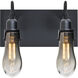 Wish 2 Light 12 inch Black Vanity Light Wall Light