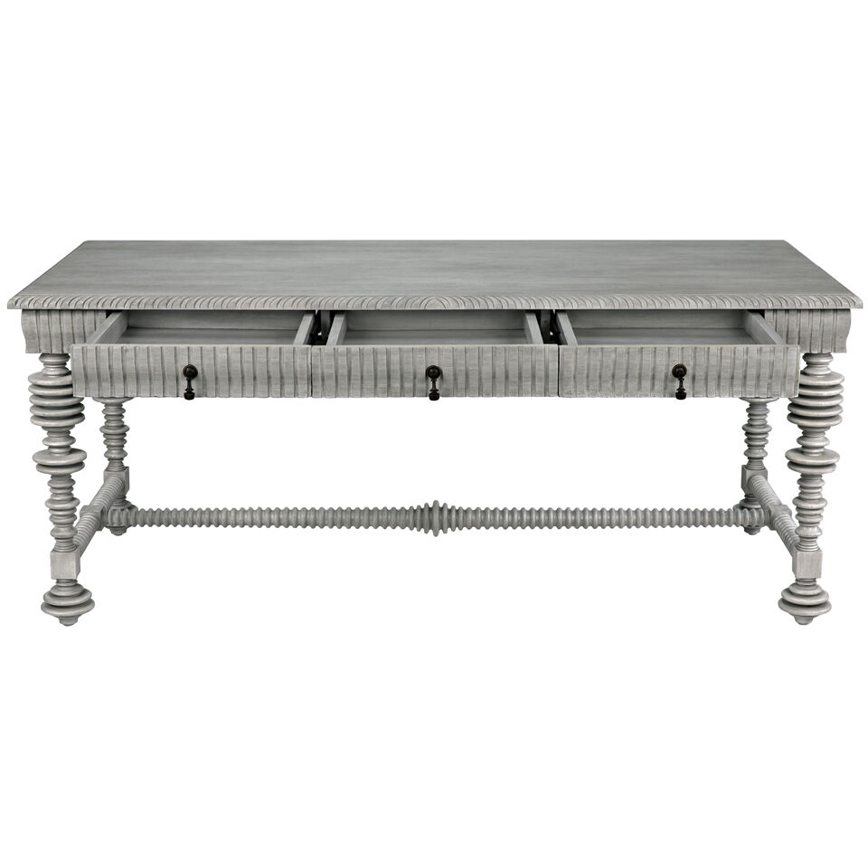Portuguese 72 X 32 inch Distressed Grey Desk