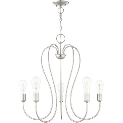 Lucerne 5 Light 24 inch Brushed Nickel Chandelier Ceiling Light