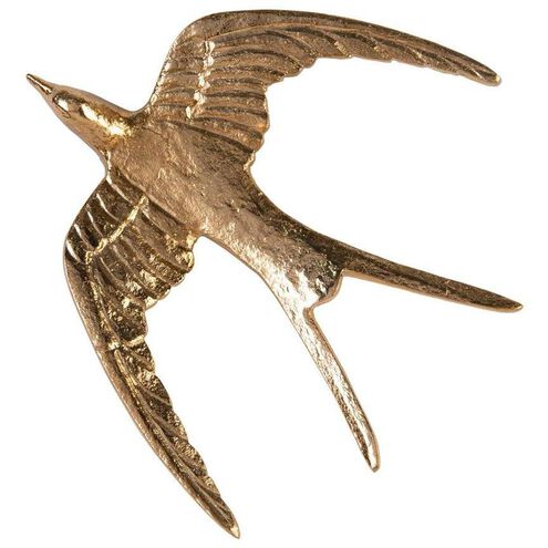 Set of Three Brass Birds in Flight Polished Brass Accent Wall Decor