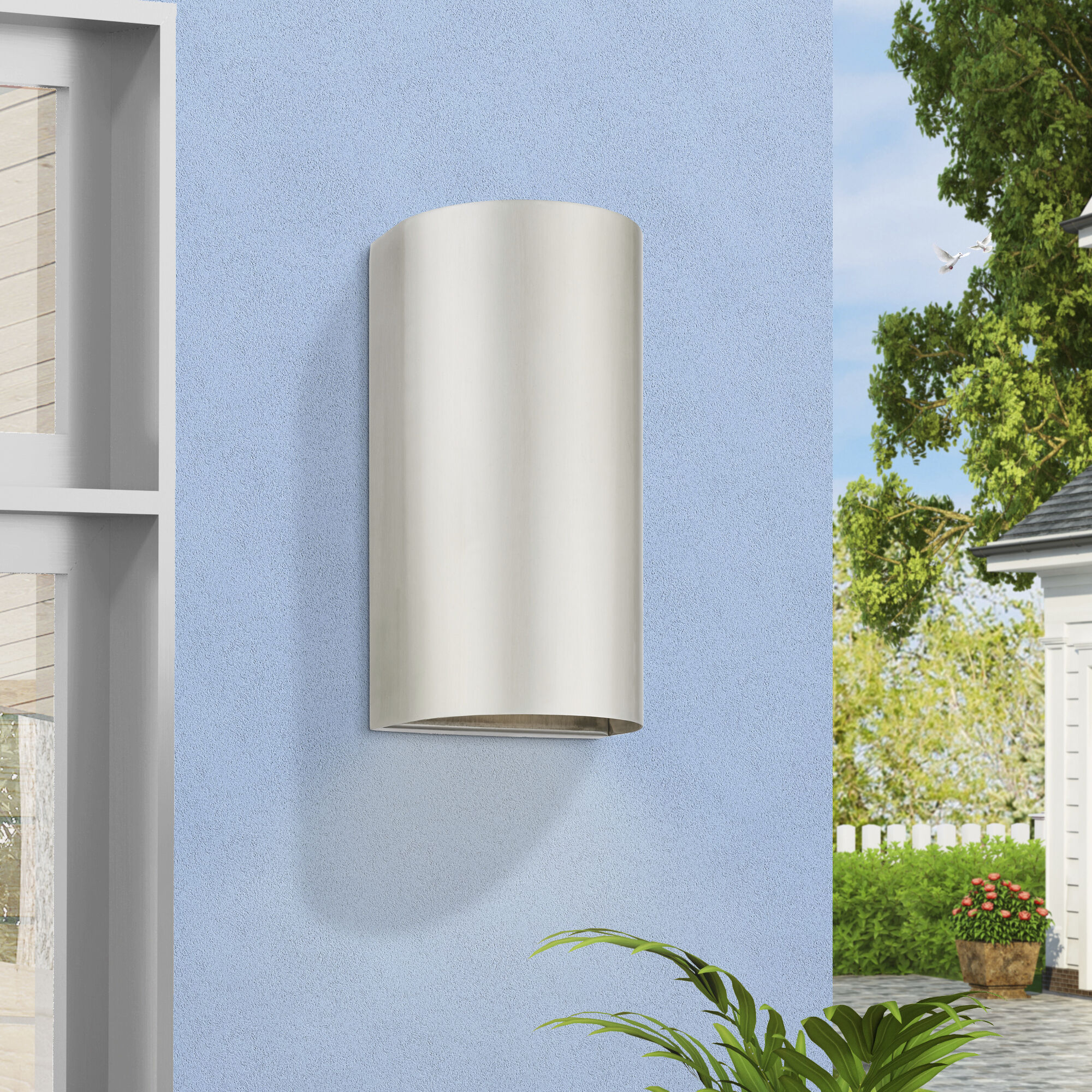 Bond 1 Light 10 inch Brushed Nickel Outdoor / Indoor Sconce, Medium