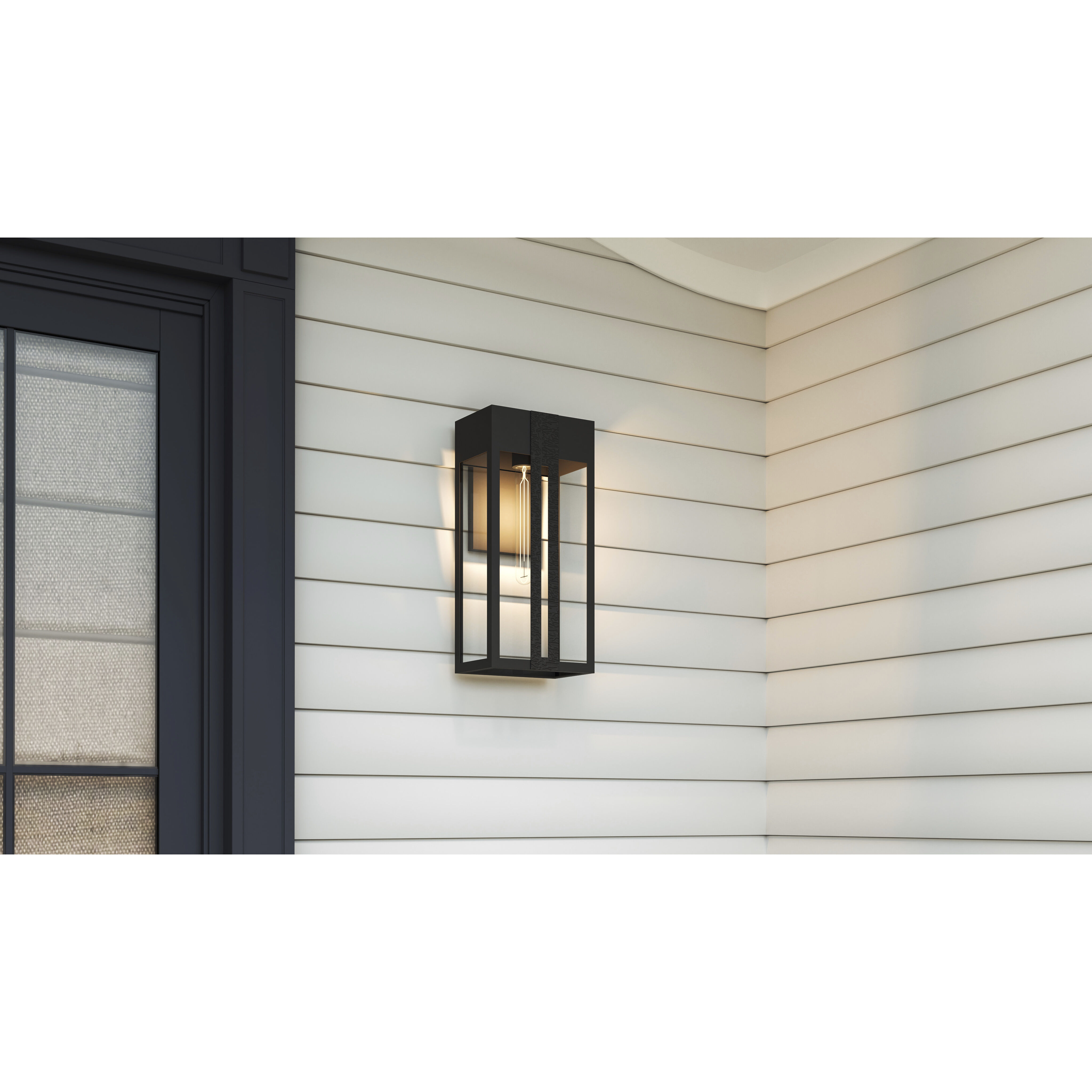 Boswell 1 Light 20 inch Matte Black Outdoor Wall Lantern, Large