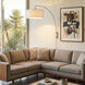 Span 1 Light 5 inch Satin Nickel Wall Mounted Arc Lamp Wall Light in White Fabric