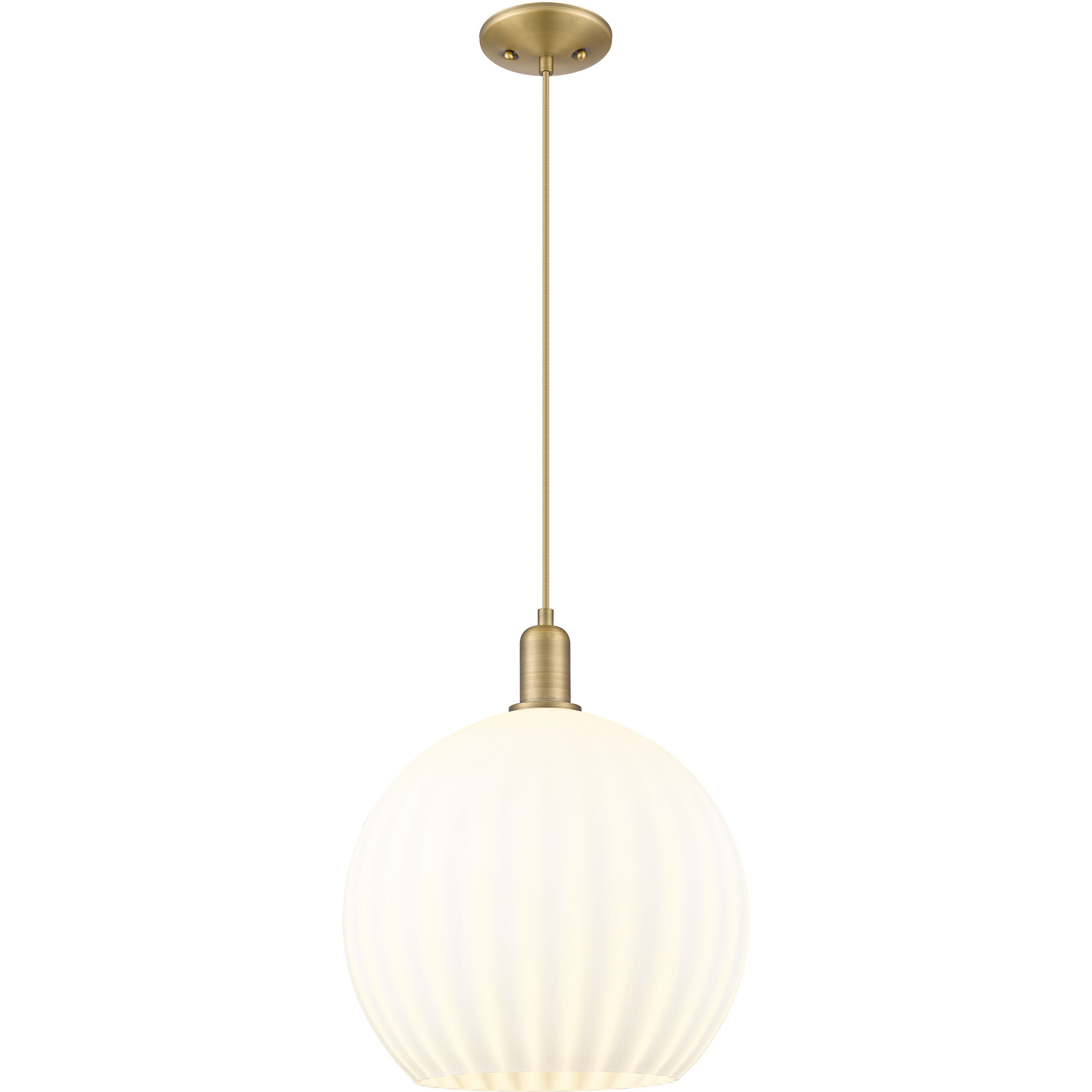 Arcadia White Venetian 1 Light 13.75 inch Brushed Brass Mini Pendant Ceiling Light