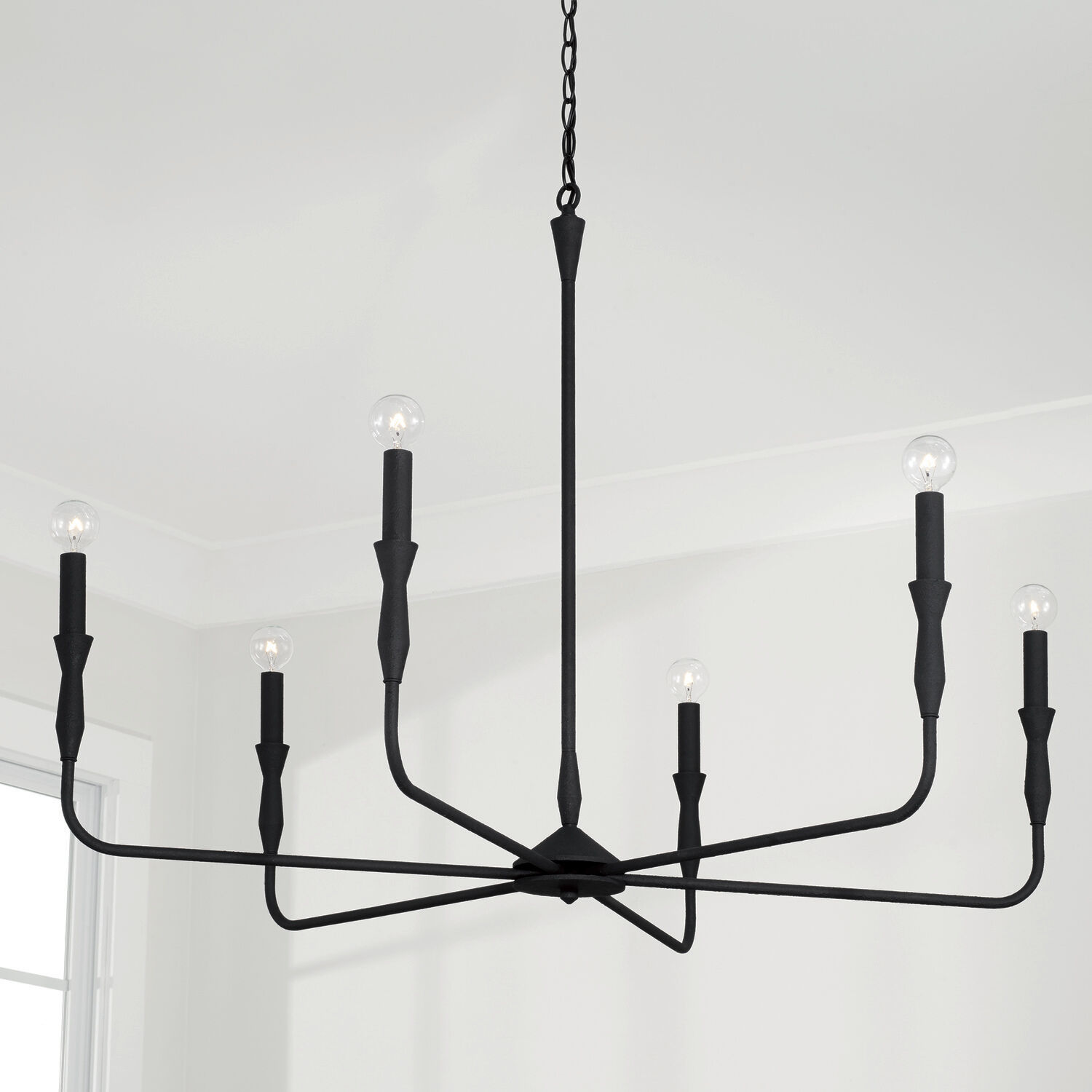 Paloma 6 Light 41 inch Textured Black Chandelier Ceiling Light
