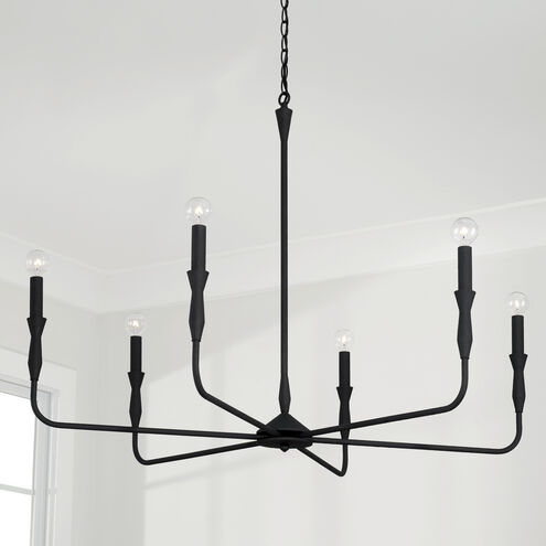 Paloma 6 Light 41 inch Textured Black Chandelier Ceiling Light