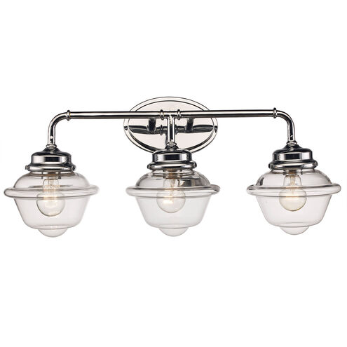 Smith 3 Light 27 inch Polished Chrome Vanity Bar Wall Light