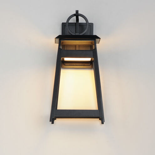 Pagoda LED 16 inch Black Outdoor Wall Mount