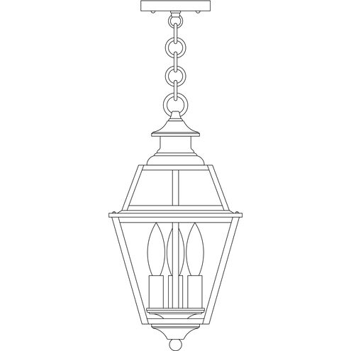 Inverness 3 Light 8 inch Bronze Pendant Ceiling Light in Rain Mist
