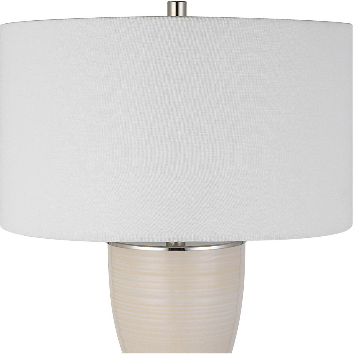 Amphora 33 inch 150.00 watt Off-white Crackle Glaze and Polished Nickel Table Lamp Portable Light