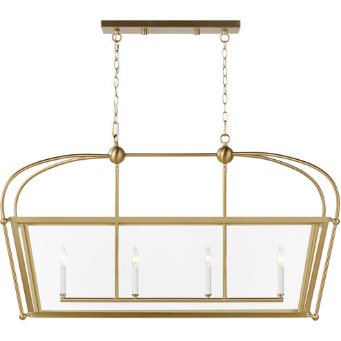 C&M by Chapman & Myers Charleston 4 Light 17.5 inch Satin Brass Pendant Ceiling Light